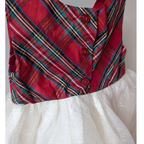 Plaid Holiday Baby Girl Dress 18 Months Festive Christmas Dress Red Green White - Picture 3 of 11